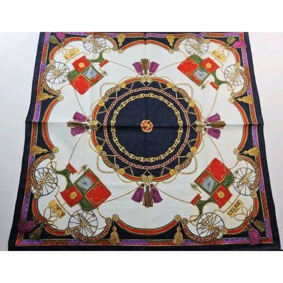 Celine Paris Handkerchief Neckerchief Bandana Scarf - Picture 1 of 4